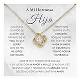 Jewelayer Collar para mi hermosa hija, regalo de papá y mamá, cumpleaños y graduación 2024, collar con mensaje en español