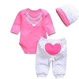 OCSDOLL Reborn Baby Dolls Red Clothes Outfit Newborn Reborn Babies Clothing for 20-22