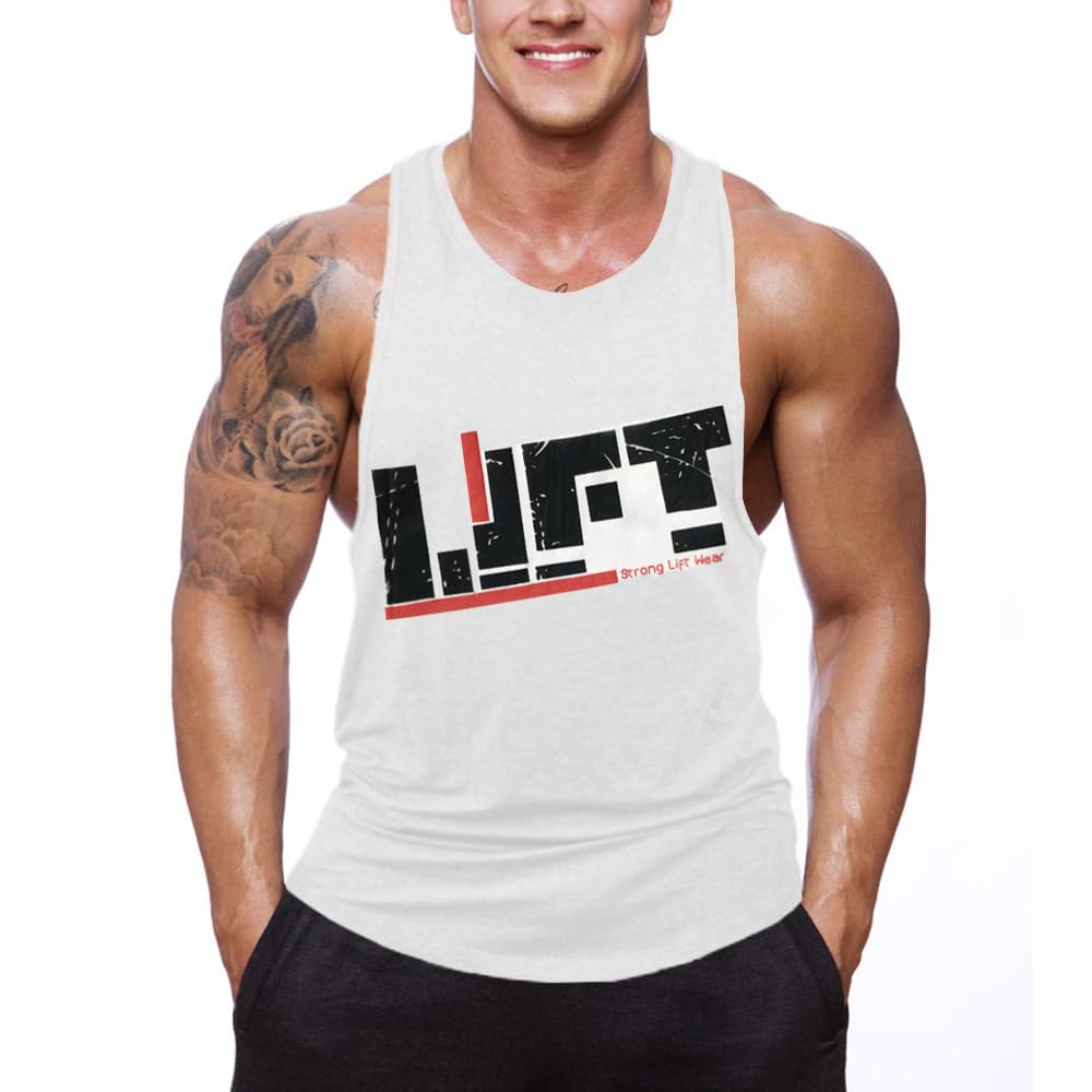 GZXISI Men's Gym Bodybuilding Stringer Tank Top Workout Muscle Cut Shirt Fitness Sleeveless Vest