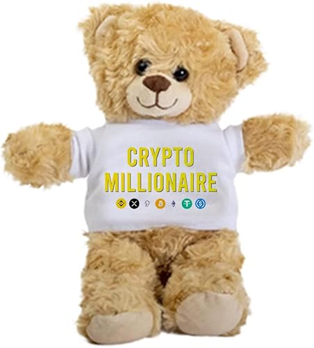 SpreadPassion Crypto Millionaire Teddy Bear, animal de peluche de regalo, oso de peluche con camiseta, regalo de bienvenida para bebé, regalo para