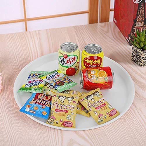 Ponpong Round Plastic Serving Trays Platters, White, 6 Packs #TOP5