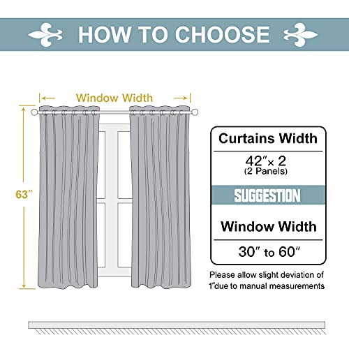 Chrisdowa Grommet Blackout Curtains For Bedroom And Living Room - 2 Panels Set Thermal Insulated Room Darkening Curtains (Light Grey, 42W X 63L) #TOP4