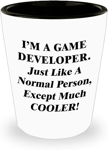 Im a Game Developer Designer Shot Glass Tequila Shotglass Novelty Drinkware - Cute Gifts for Video Gaming Design Dev Team Development Funny Gag Idea