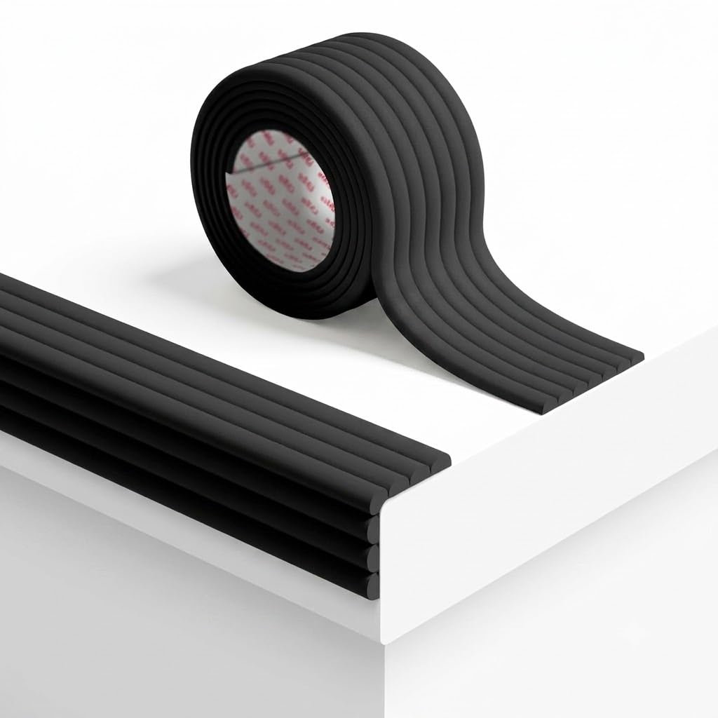 Table Edge Protector Baby Proofing,Soft Foam Corner Protectors for Sharp Edges,6.5ft Furniture Edge Guard Strip,Child Safety Products for Table, Desk, Cabinet and Wall Corners, Black, Pack of 1-image-39