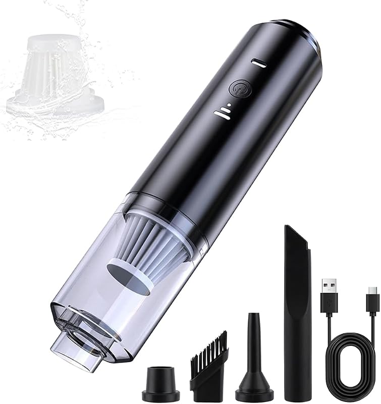 IFTHFOUR Aspiradora de computadora inalámbrica, fuerte succión y soplado 4 en 1 de mano con múltiples boquillas, filtro lavable, mini aspiradora recargable para teclado, auto, escritorio, limpieza de pelo de mascotas