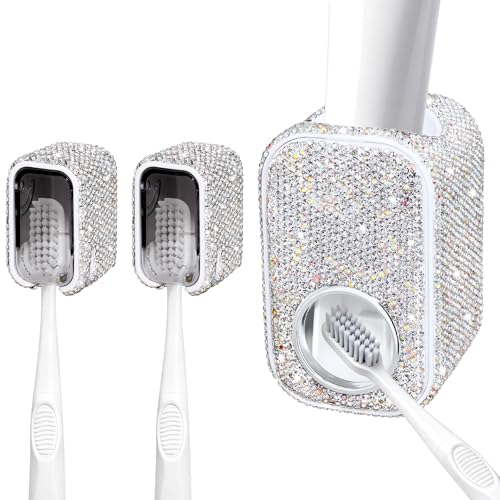 Bling Automatic Toothbrush Holder Wall Mount Toothpaste Squeezer Set for Bathroom【Innovation...