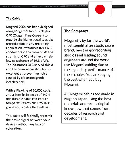 0.5 Foot – High-Definition Audio Interconnect Cable Pair Custom Made By Worlds Best Cables – Using Mogami 2964 Wire And Amphenol Acpl Black Chrome Body, Gold Plated Rca Connectors #TOP1