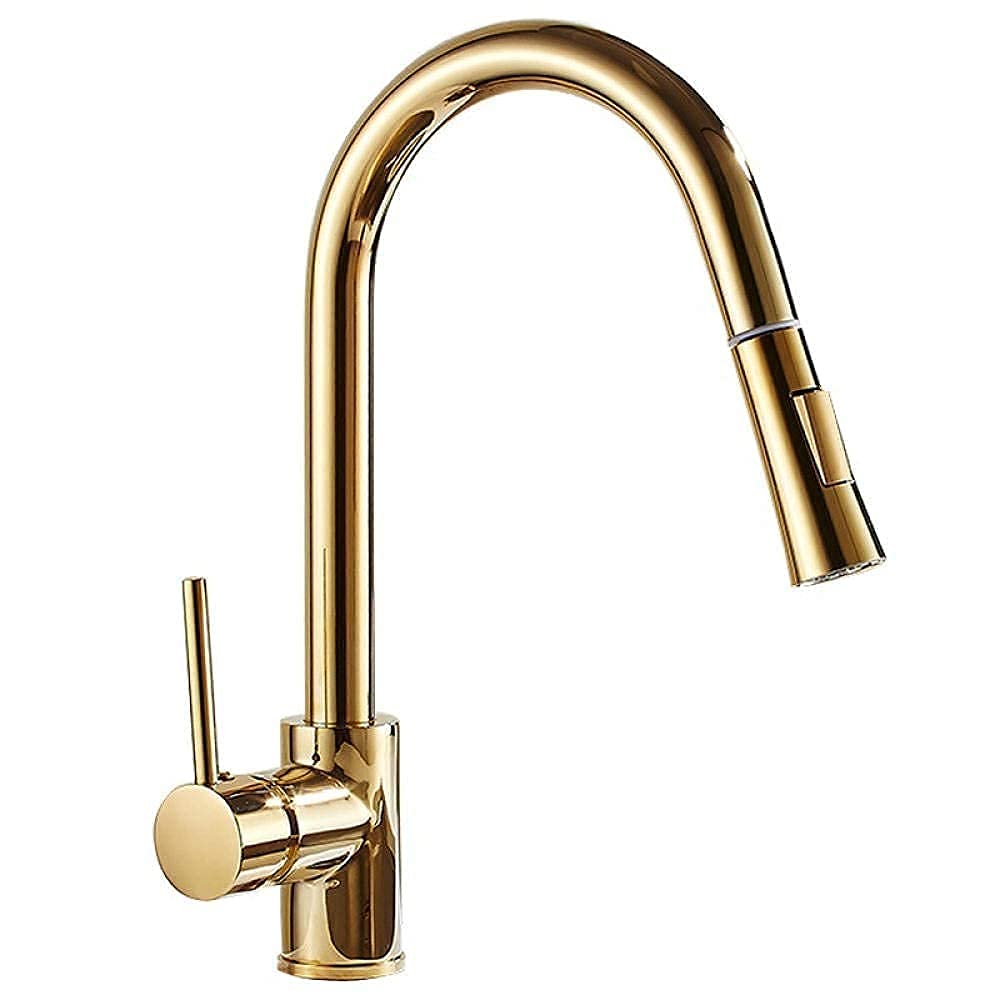 Robinet d'évier de cuisine pivotant 360 OKUOKA mitigeur double tête eau chaude froide