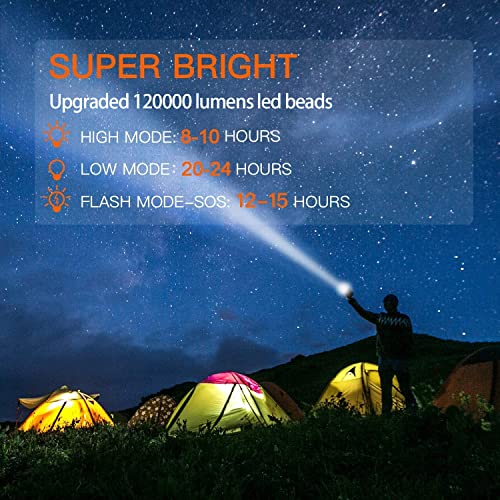 Buysight Rechargeable Spotlight,Spot Lights Hand Held 180,000 Lumens Large Flashlight Handheld Spotlight Lightweight And Super Bright Flashlight (Aluminium_Alloy Golden) #TOP1