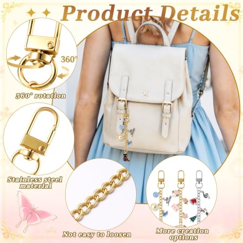 Image of Wurosi 20 Pcs Metal Keychain Making Kit, Gold & Silver