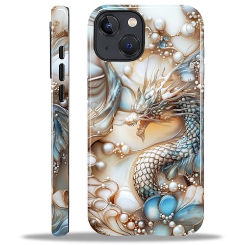 ANLUN STORE Case for iPhone 14 Plus, Hybrid Dual Protection Soft TPU + Hard PC Shockproof Cover Anti-Scratch & Slim Protective for Men Women Case Mosaic Dragon Fantasy Art Design