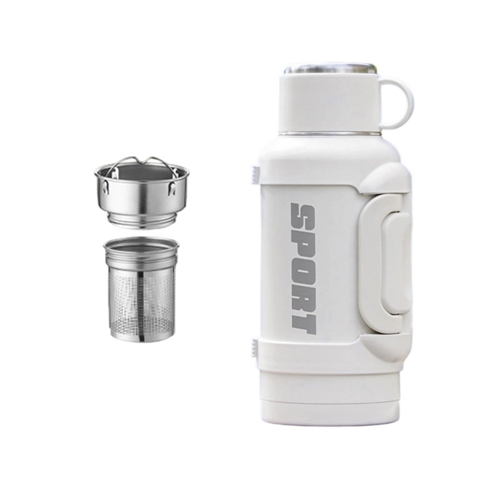 Borraccia termica extra large in acciaio inox con tecnologia di apertura a due vie per un facile accesso e sport all'aria aperta