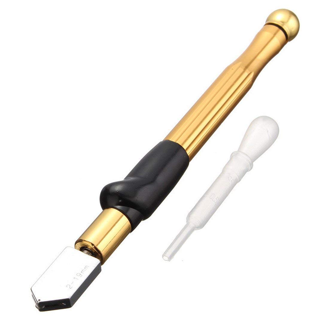 Tagliavetro Professionale, INTVN Coltello per Vetro con Impugnatura in Lega di Carburo con Gamma 3-15 mm Taglierina,di Auto-Lubrificazione con Spessore, per Vetro, Specchio e Piastrelle di Ceramica