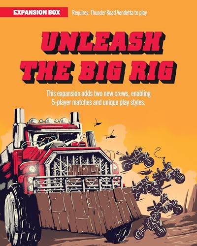 Image of Restoration Games Thunder Road Vendetta Big Rig & The Final 5 - Racing and Strategy Board Game for Adults - Post-Apocalyptic Demolition Derby Racing Game - 2-5 Players - 30-75 Min Playtime - Ages 10+
