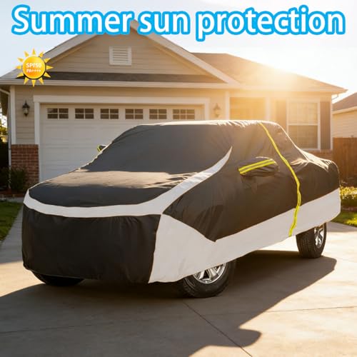Image of Truck Cover Waterproof All Weather, Full Outdoor Pickup Rain UV Protection Sturdy and Durable, Fit for Ford F150, Chevy Silverado, Gmc Sierra, Dodge Ram 1500 ect. (Fit Truck L-Length 225 to 239 inch)
