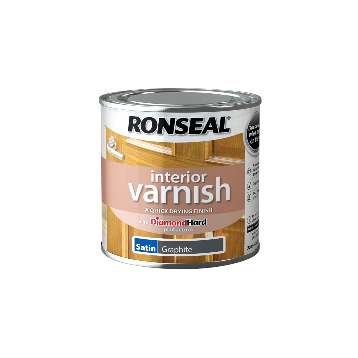 Ronseal Graphite Satin Skirting Wood Varnish250Ml from B&Q