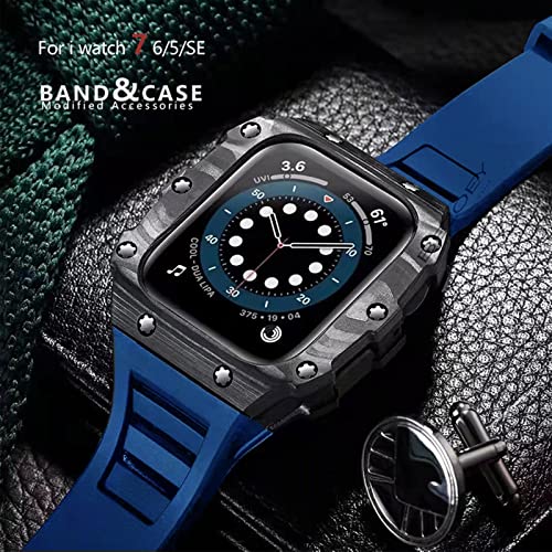 Boîtier en fibre de carbone pour Apple Watch 7 en céramique d'agate de luxe
