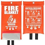 BXHYNOI Fire Blanket for Kitchen and Home - 2 Pack 40'x 40' Emergency Fire Suppression Blanket Fiberglass Fabric for Survival Safety