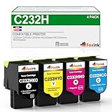 C232H Toner compatibile per Lexmark C2325dw C2325 C2535dw MC2535adwe Stampante (3000 pagine BK, 2300 pagine CMY) C232HK0 C232HC0 C232HM0 C232HY0