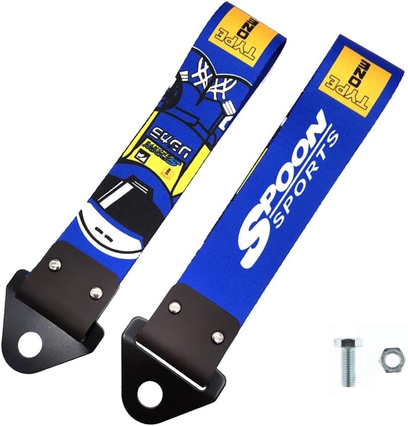 1pcs Spoon Type ONE JDM Racing Style Trailer Strap Car Decoration Accessories - Car Towing Belt Towing Rope for Civic Cars