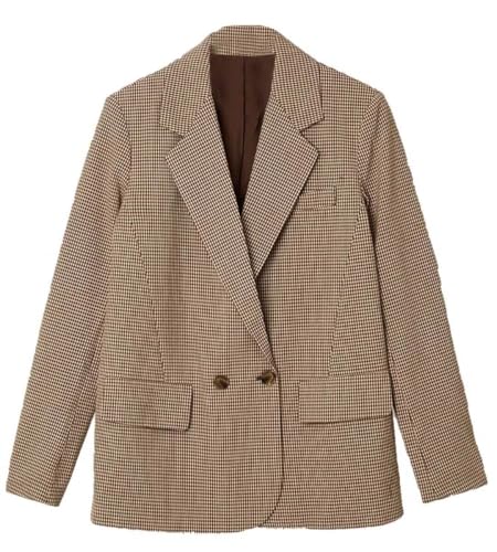 Veste pied-de-poule femme chic coupe blazer croisé haut de gamme