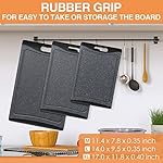 Extra Large Cutting Boards, Plastic Cutting Boards for Kitchen (Set of 3) Cutting Board Set Dishwasher Chopping Board with Juice Grooves Easy-Grip Handles, Dark Grey, Empune - Image 4