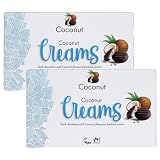 Coconut Creams Dark Chocolate 150g – Pack of 2 Boxes – Vegan Dark Chocolate with Sweet Coconut Fondant Centre - Whks