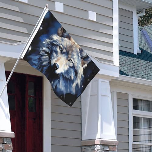 Drapeau Tête de Loup 1,2x1,8m double face avec œillets en laiton pour mât