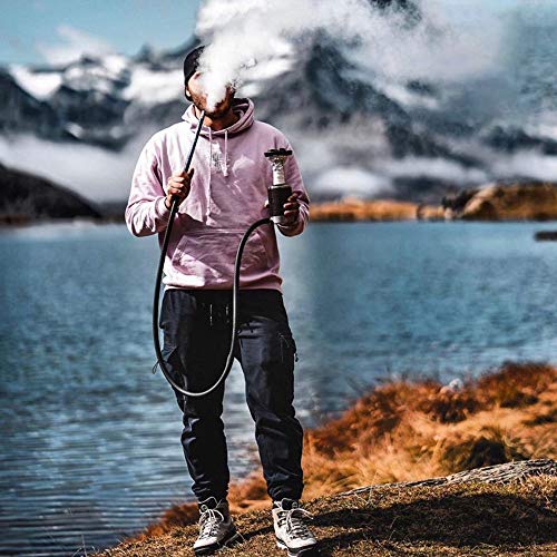 GAO-BO Shisha, Shisha Set Glastopf, kleine Edelstahl-Carbon-Faser beweglicher Topf – Bild 6