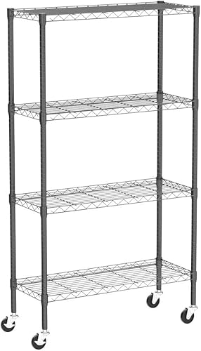 Miniatura 4 de Estante de metal ajustable de 4 niveles con certificación NSF, 36 pulgadas de largo x 14 pulgadas de ancho x 62 pulgadas de alto, unidad de