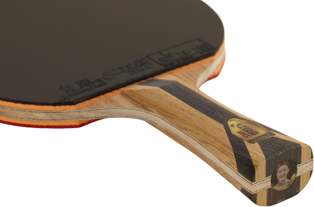DHS Sports 7 Star Table Tennis Racket H7002 - Shakehand, ITTF Approved Paddle, Professional, 5 Ply Wood 2 Ply Carbon, Hurricane 3, Hurricane 8 Rubbers