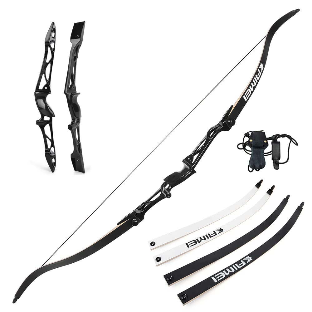 surwolf 66" 68" 70" Archery Competition Recurvebow 12-40 lbs Target Longbow Takedown Recurve Bow Huntingbow for Right Hand（black，70"-12lbs）