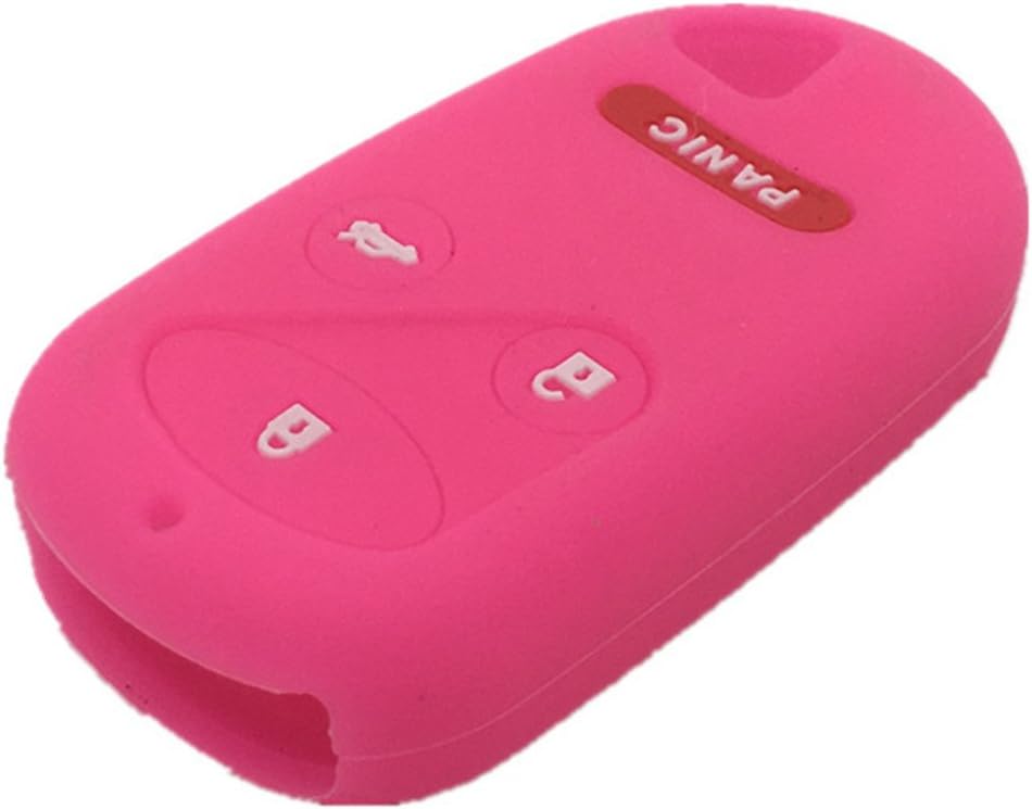 Ezzy Auto Hot Pink Silicone Rubber Key Fob Case Key Cover Key Jacket Skin Protector fit for Accord Civic