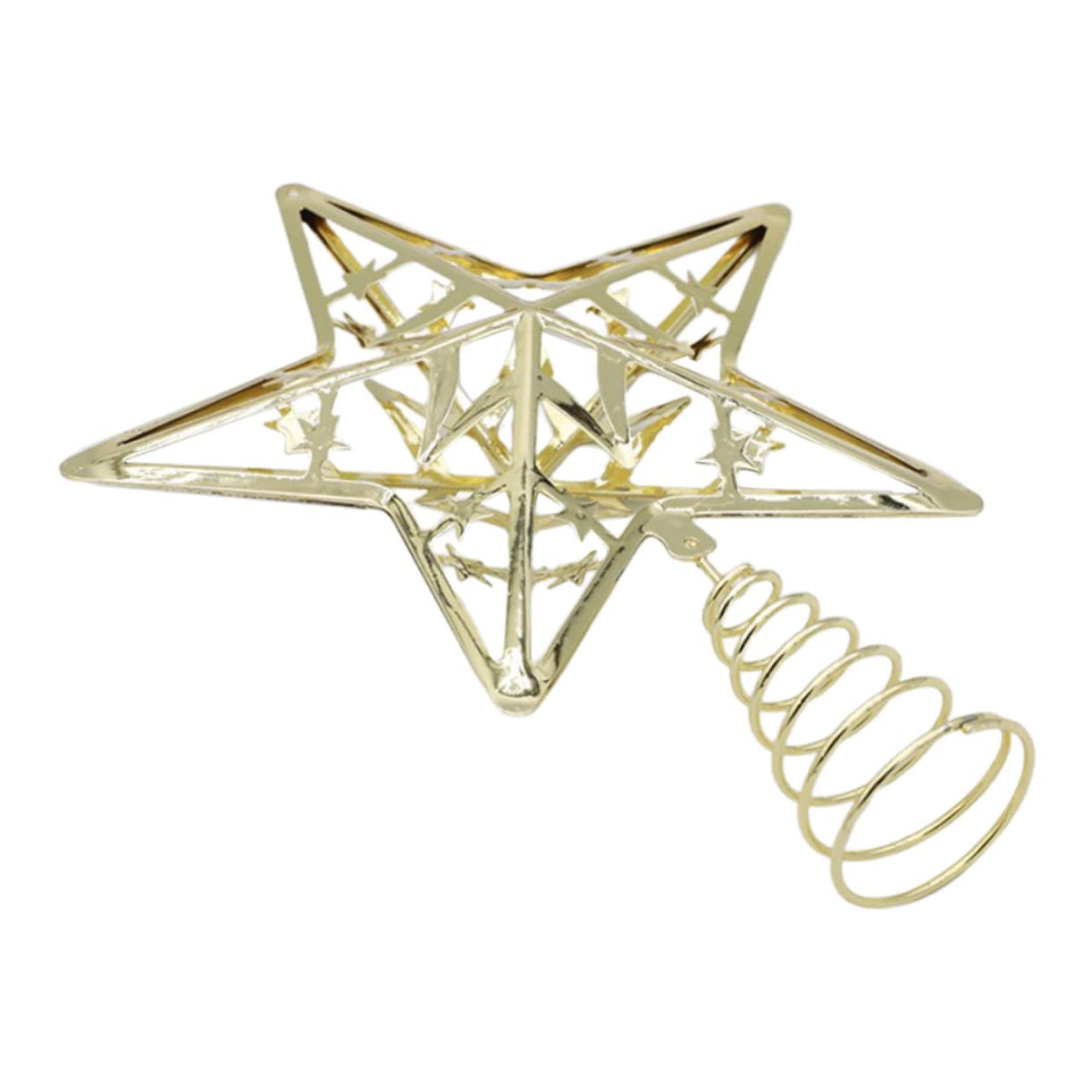 ABOOFAN1pc Electroplating tree top DIY tree topper christmas decorative tree gold trim goldendoodle gifts metal decor Decorative Xmas Tree Star Treetop Star Tree Star-shaped Decor Holly