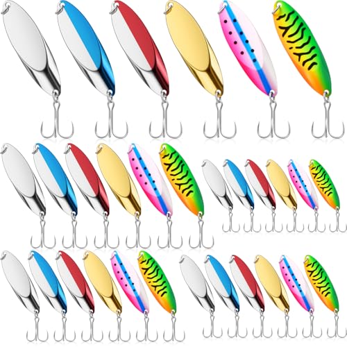 LaRandom 30 Pcs Fishing Spoons Lures