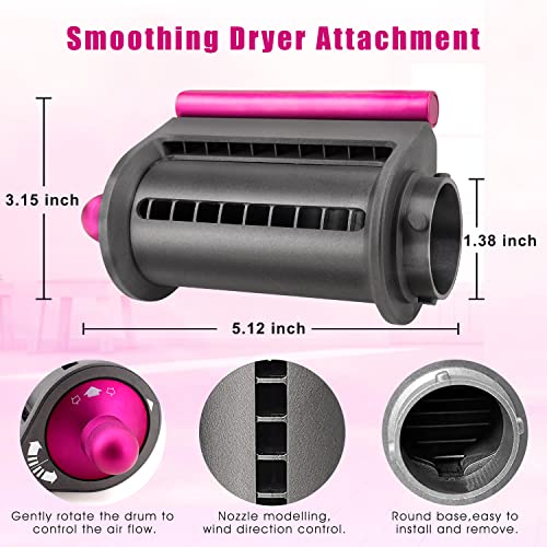Anti-Flying Nozzle + Round Volumizing Brush For Dyson For Airwrap Styler Hs01/Hs05 970750-01 969489-01, Smoothing Dryer Attachment For Dyson Airwarp #TOP4