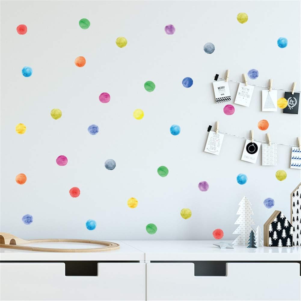 Wajade 60 PCS Colorful Dots Wall Stickers Round Circle Wall Decal Stickers for Baby Nursery Room 6 51M4CszQTCL. AC SL1001