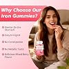 Iron Gummies for Women, Men & Kids, Vegan Iron Supplement with Vitamin C, B12, Folate for Energy Support & Immune Health, Sugar Free, 60 Gummies (Pack of 2)