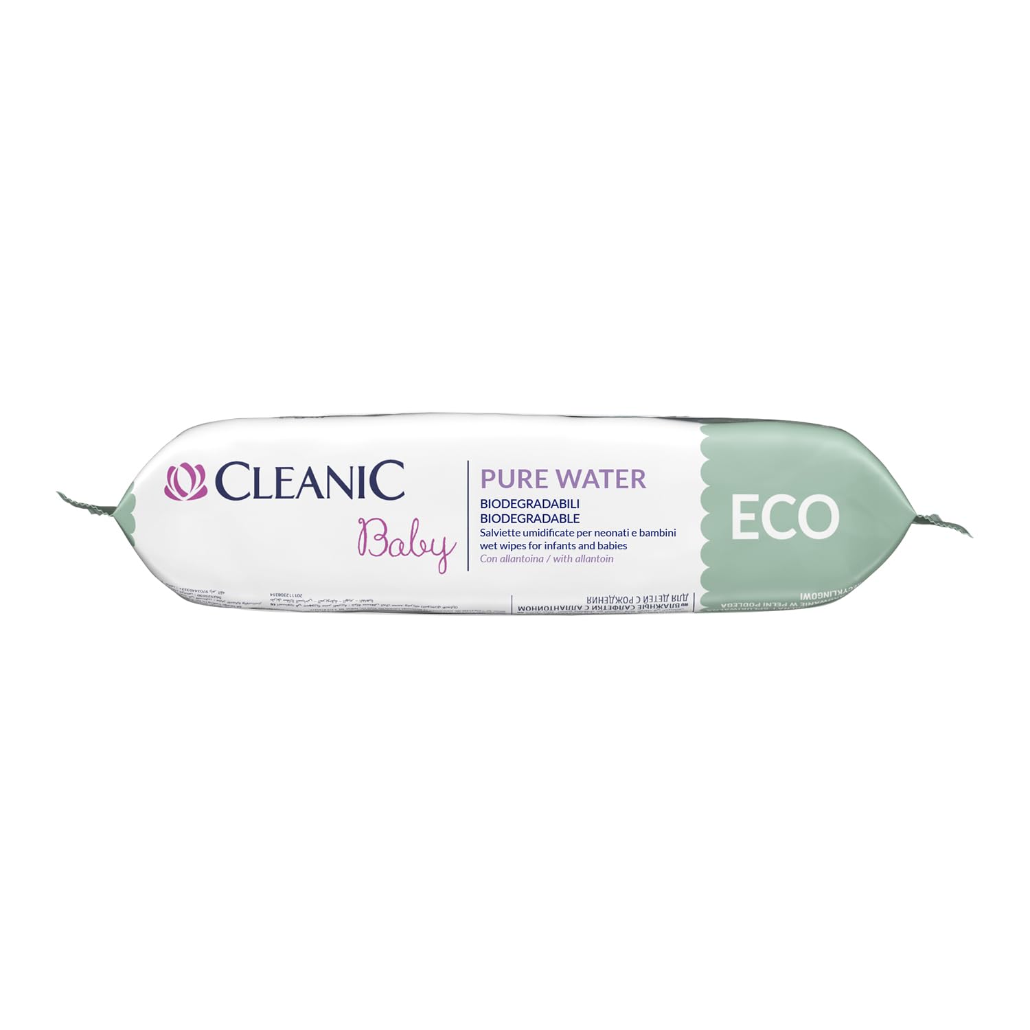 Cleanic Salviette Umidificate Baby Eco Pure Water - (50x16 Pezzi) Salviette - Composizione 99% acqua, allantoina, senza profumo, lavabili, per pelli sensibili - 800 Pezzi