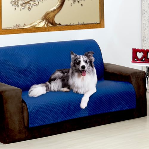 Capa Protetora para Sofá PET em Couro Sintético Imperméavel (Azul)