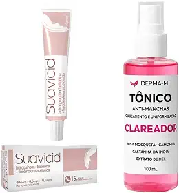 Kit Suavicid Creme Clareador de Melasma 15g + Tônico iluminador