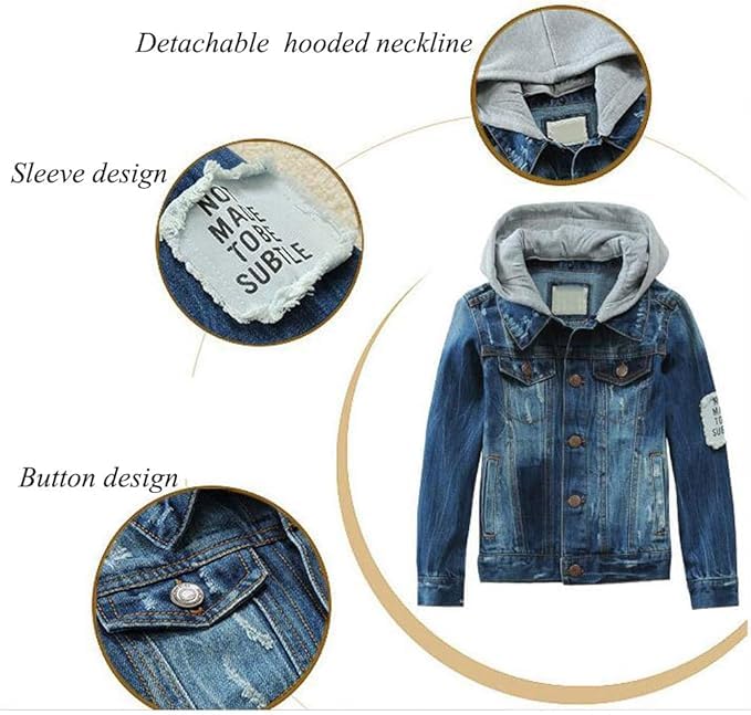 Image of Mallimoda Kids Boys Girls Hooded Denim Jacket