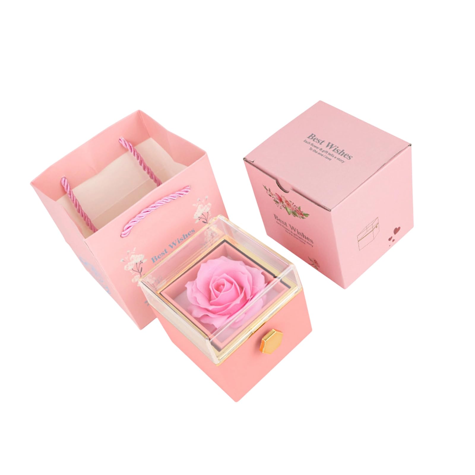 Jazuaiao Jewelry Box Valentines Day Romance Gift Featuring Visible Storage Sturdy Acrylic Materials Acrylic Box