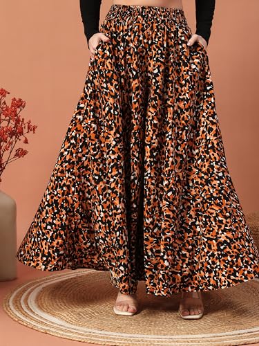 Image of KZULLY | Palazzo for Women | Solid & Printed | Stylish Wide-Leg | Comfortable Elastic Waist Bottomwear