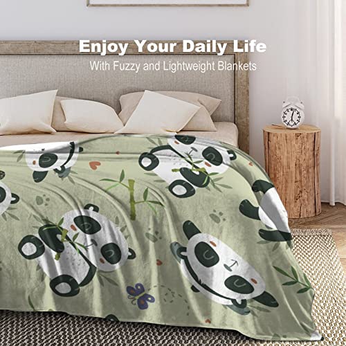 Couverture polaire panda plaid flanelle lit jeté canapé couverture décorative 100x130