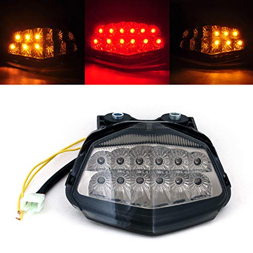Areyourshop Integrated LED TailLight Turn Signals For Kawasaki EX250/Ninja 250R 2008-2012 Smoke