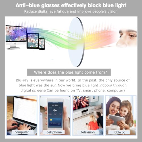 Image of JOSCHOO 3 Pack Reading Glasses Blue Light Blocking Computer Spring Hinge Readers for Women Men