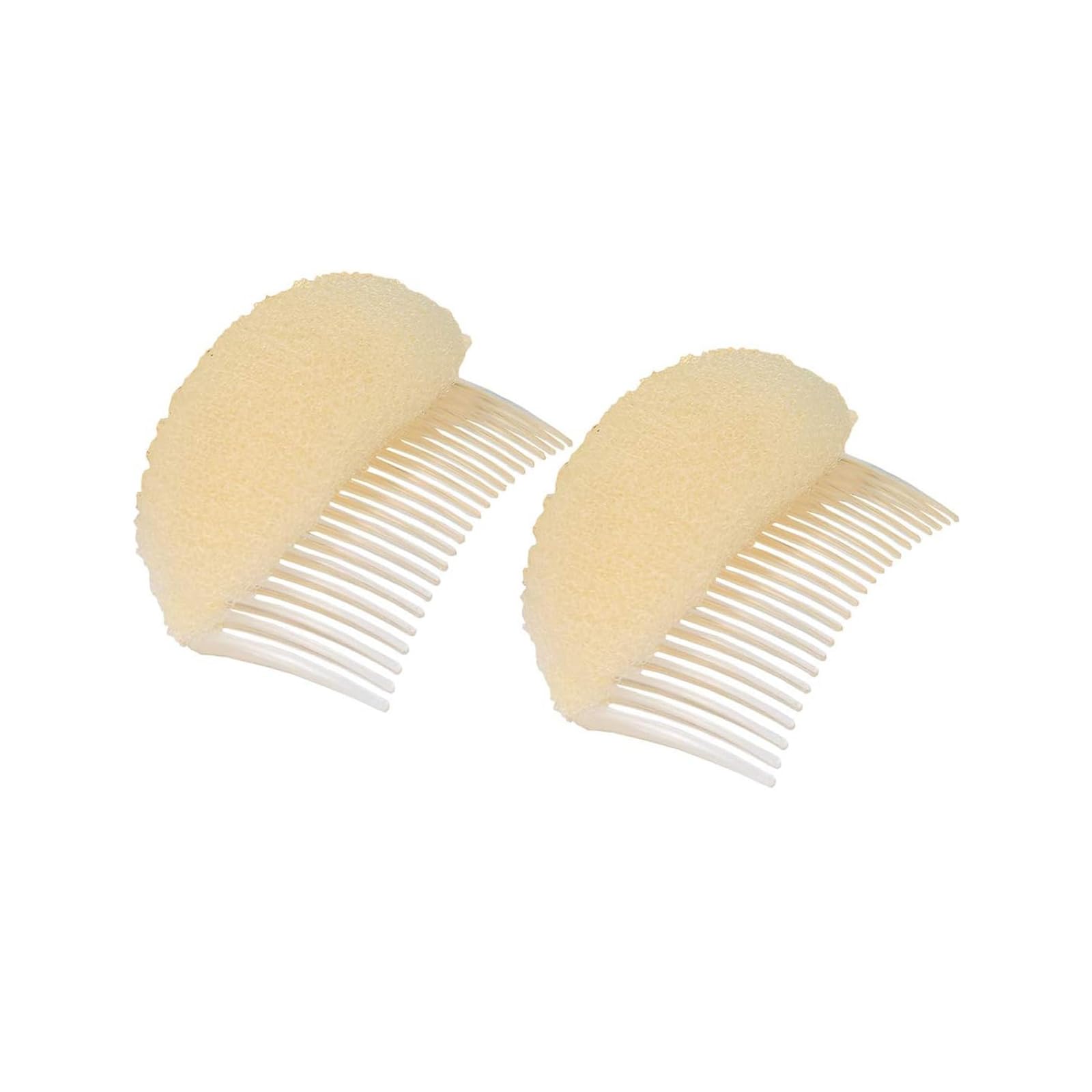 2 Pz Donne Signora Ragazze Morbida Spugna Schiuma Capelli Base Inserti Bump Up Hair Pads Stick Chignon Maker Hair Styling Clip Pettine Treccia Strumento Capelli Styling Accessori Beige-image