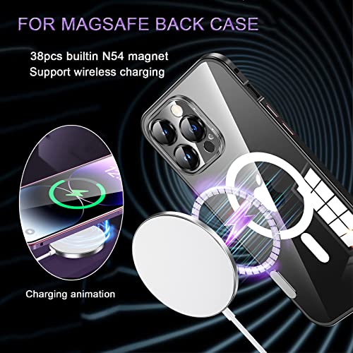 Coque magnétique iPhone 14 Plus transparente en polycarbonate et aluminium