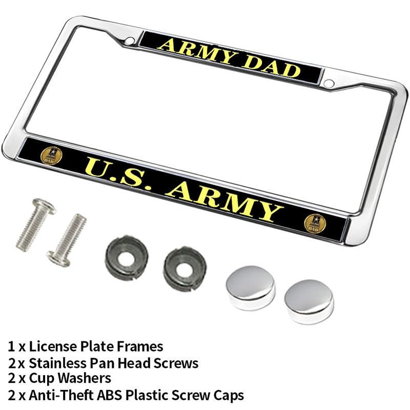 Image of Army Mom Pride License Plate Frame Patriotic US Army US Flag Weather-Proof License Plate Frame United States Army